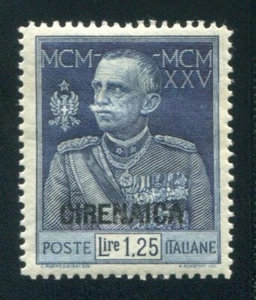 1925 Colonie italiane Cirenaica lira 1,25 dent. 13 1/2 centrato cert. Colla ** - Picture 1 of 1