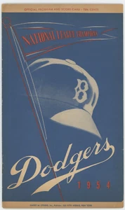1954 BROOKLYN DODGERS NEW YORK GIANTS Scorecard VERY GOOD Condition - Imagen 1 de 2