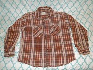 Vtg FIVE BROTHER PLAID 2 POCKET FLANNEL SHIRT Size XL Fits Like Large - Picture 1 of 7