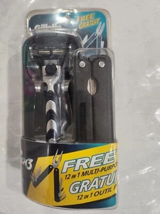 GILLETTE MACH 3 1 RAZOR & 2 CARTRIDGES VINTAGE 2000 FREE MULTI-PURPOSE TOOL USA - Picture 1 of 12