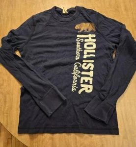 Hollister Langarm T-Shirt Bär dunkelblau Gr. L Vintage bestickt Southern - Bild 1 von 7