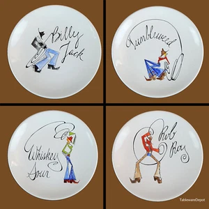 Pottery Barn TIE ONE ON: Set of 4 Cocktail / Appetizer Plates, MINT UNUSED! - Picture 1 of 9