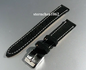 Danish Design * Uhrenarmband * Veloursleder * schwarz * 16 mm  - Picture 1 of 2