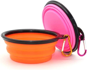 Collapsible Dog Bowls, 2 Pack, Portable Pet Feeding Watering Dish for Traveling - Picture 1 of 12