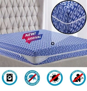 Anti Bug Bed Mattress Zipped Cover Full Encasement Mattress Protector King Size - Picture 1 of 30