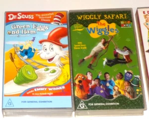 VHS The Wiggles Wiggly Safari + Dr Seuss Green Eggs & Ham [Pal copy] great cond - Picture 1 of 7