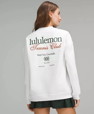 Pullover polar pesado LULULEMON Club de tenis XL blanco Allouette petardo Foto 1 de 4