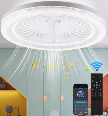 LED Ceiling Fan with Lighting Light Remote Control Living Room Ceiling Lamp - Image 1 of 4
