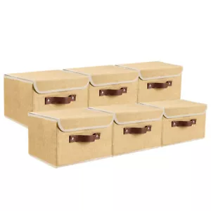 6Pcs 10×8" Collapsible Fabric Cube Storage Bins Home Organizer Boxes Baskets - Picture 1 of 15