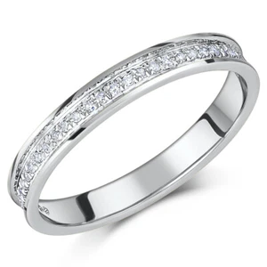3mm Diamante Eternity Anillo 18ct 750 Oro Blanco Media Eternidad Alianza 0.15ct - Imagen 1 de 5