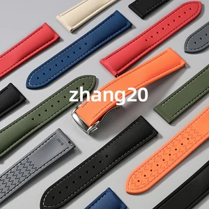 Premium FKM Watch Bracelet 20mm 21mm 22mm Rubber Watch Band Strap Universal - Picture 1 of 22