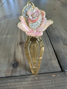 Metall Gold Rosa Blume Lesezeichen Rose Schmuck - Bild 1 von 9