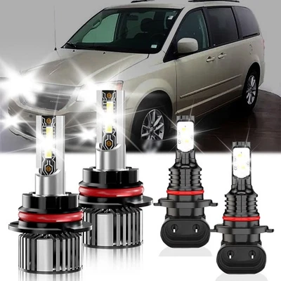 For Dodge Grand Caravan 2005-2007 LED Headlight + Fog Light Bulb High/Low Beam - Image 1 of 4
