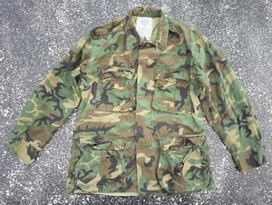 Vintage USMC Uniform BDU Woodland Camo Top Shirt Blouse Jacket Size Small Short - Picture 1 of 5