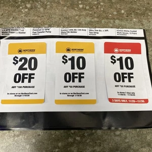 Northern Tools Coupon Expires January 2026 - Picture 1 of 5