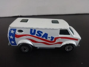 Furgoneta Chevy Matchbox #68 1:64 blanca "USA-1" - suelta y limpia - Imagen 1 de 5