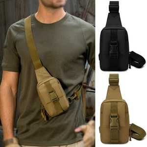 Men Small Chest Bag Pack Travel Sport Shoulder Sling Backpack Crossbody Outdoor - Picture 1 of 15
