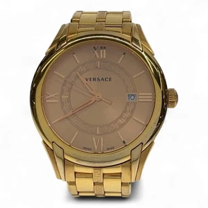 VERSACE Quartz Watch Gold Authentic Men H:1.97” W:1.77” 8302 - Picture 1 of 7