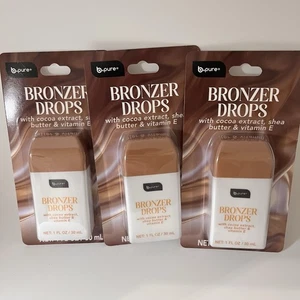 B.Pure Bronzer Drops w/Cocoa Extract Shea Butter & Vitamin E  - 3 NEW 1 oz. pkgs - Picture 1 of 8