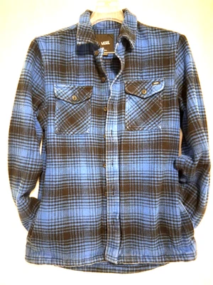 Camisa de franela gruesa Vans Off The Wall azul a cuadros ropa de trabajo occidental chaqueta Foto 1 de 4