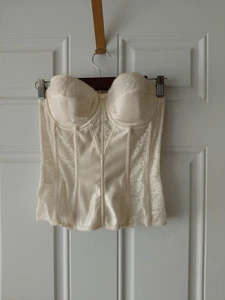 "NO STRAPS" Dominique Women's Longline Corset Full Figure Bustier Bra, SZ 32D - Picture 1 of 7