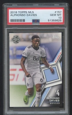 PSA 10 ALPHONSO DAVIES 2018 TOPPS MLS UNDER 24 ROOKIE RC SP #157   GREAT PRICE - Image 1 of 2