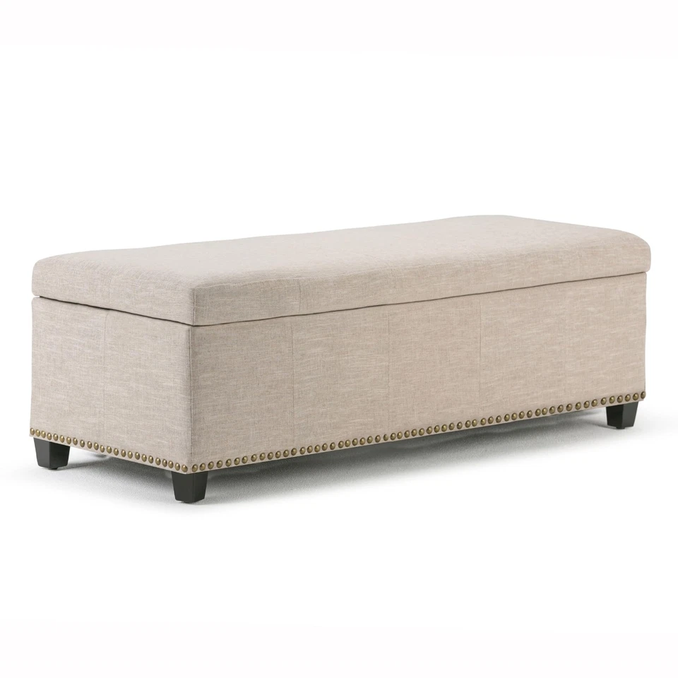 Kingsley Linen Storage Ottoman Bench by Simpli Home