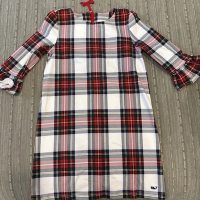 Vestido xadrez feminino Vineyard Vines XS (5/6) com zíper nas costas elástico - Imagem 1 de 4