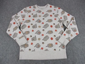 Pusheen Sweater Womens Small Fall Leaves Cat Crewneck Pullover Acorn Mushroom - Picture 1 of 8