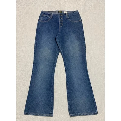 Jeans Acampanados Vintage EE. UU. París Azul Talla 13 Azul Botón Mosca Denim Y2K Años 90 Foto 1 de 4