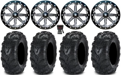 MSA Lok 14" UTV Wheels 27" Mud Lite II Tires Polaris RZR Turbo S / RS1 - Image 1 of 4