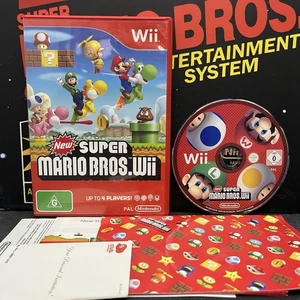 New Super Mario Wii Bros. W.Manual Nintendo Wii Wii U TESTED FREE TRACKED POST - Picture 1 of 16