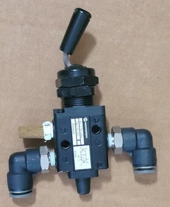 NORGREN PNEUMATIC VALVE B15SH 03029622 SET WITH QUICK CONNECTS & EXHAUST MUFFLER - Picture 1 of 6