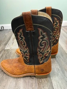 Double-H Western Work Cowboy Boots Round Toe Mens Size 12 D Brown Black Multi - Picture 1 of 10