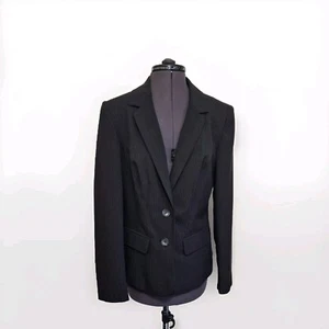 Tailored Y2K Black Pinstripe Button-Up Blazer Jacket Size 12 Matalan – Pockets - Picture 1 of 12