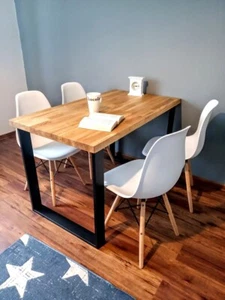 Mesa maciza mesa de comedor mesa de cocina moderna mesa sólida roble roble loft - Imagen 1 de 6