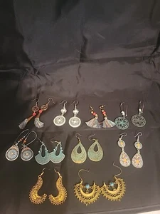 10 Paar Boho Bohemian Style Mode Ohrringe silber und goldfarben - Bild 1 von 7