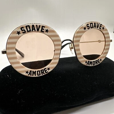 NWCASE Gucci Women's Acetate Round Sunglasses *Soave Amore* - Image 1 of 4