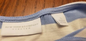 New York & Company Damen Größe Xtra Large Top gestreift Akzent blau weiß - Bild 1 von 9