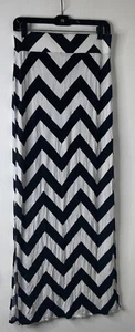 A.N.A. Women’s Black & White Zig Zag Striped Long Stretchy Skirt Size Small - Picture 1 of 4