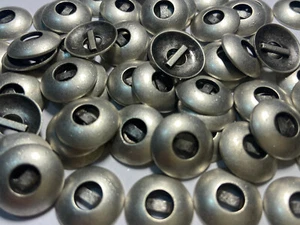 Hot! Italian High Tech Metal Shirting Button Matte Silver 15mm 5/8" 2hole - Picture 1 of 3