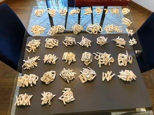 382 Vintage Plastic White Alphabet Pin Back Letters 2” With Original Box - Picture 1 of 13