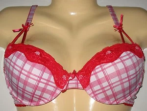 NATIVE INTIMATES - NEW - RED & WHITE - MOLDED PADDED UNDERWIRE BRA - 34D - Picture 1 of 3