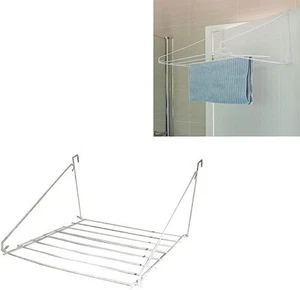 7m Over The Door Clothes Airer Laundry Towel Rail Caravan Folding Dryer Rack - Picture 1 of 7