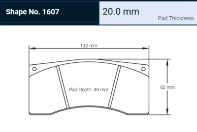 Pagid Brake Pad Set, NEW 1607 RS 15, Vantage V8 GT4 / 570S GT4 (Alcon Calipers) - Image 1 of 2