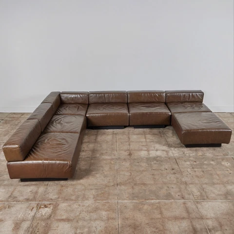Harvey Probber "Cubo" Sectional Leather Sofa, 1970s Cover
