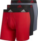 Adidas Mens Performance Boxer - Boxer Briefs Underwear - Comfort Fit, 3-Pack