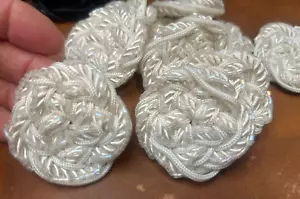 vintage soutache button covers cording white 1pc - Picture 1 of 4