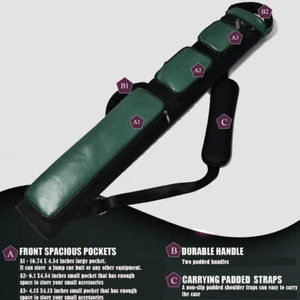 Champion 2X4,3x6 GreenVinyl & Nylon Billiard Pool Cue Stick Hard Case 4S2B, 6S3B - Picture 1 of 12