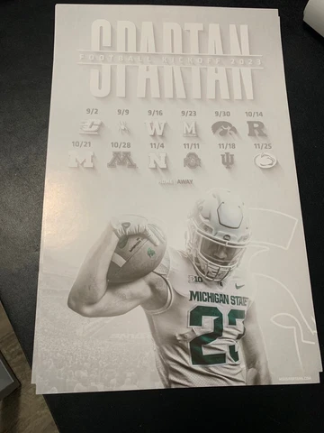 2023 Michigan State Spartans football schedule poster 11x17 Cover